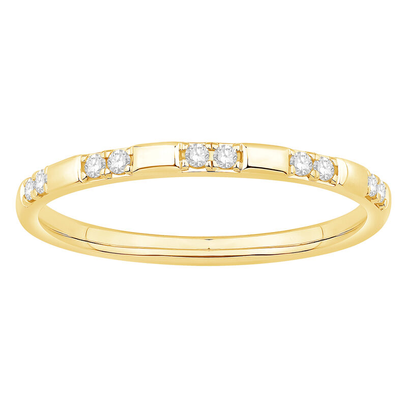 Brilliant-Cut 1/10ctw. Diamond Two Stone Distance Band in 10k Yellow Gold image number null